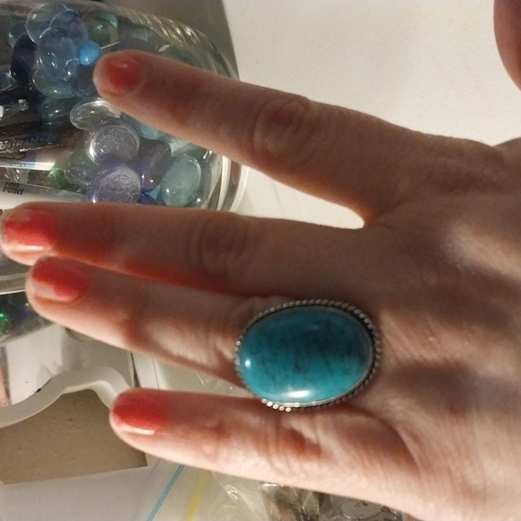 Turquoise Sterling Silver Ring - Picture 2 of 2